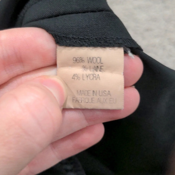 Theory black Wool blend elastic ruched waistband hidden pocket Ivon Dress Sz 2 - Picture 7 of 12